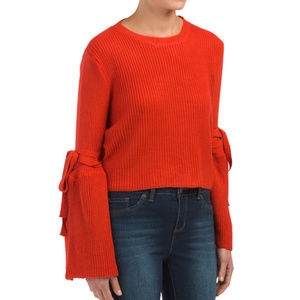 Like NEW WHITE CLOSET Tie Sleeve  Brick Red Sweater S